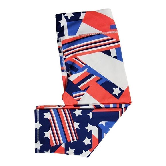 New Fabletics Salar Crop Legging Small Patchwork Pride Print Athleisure Workout - Picture 1 of 9